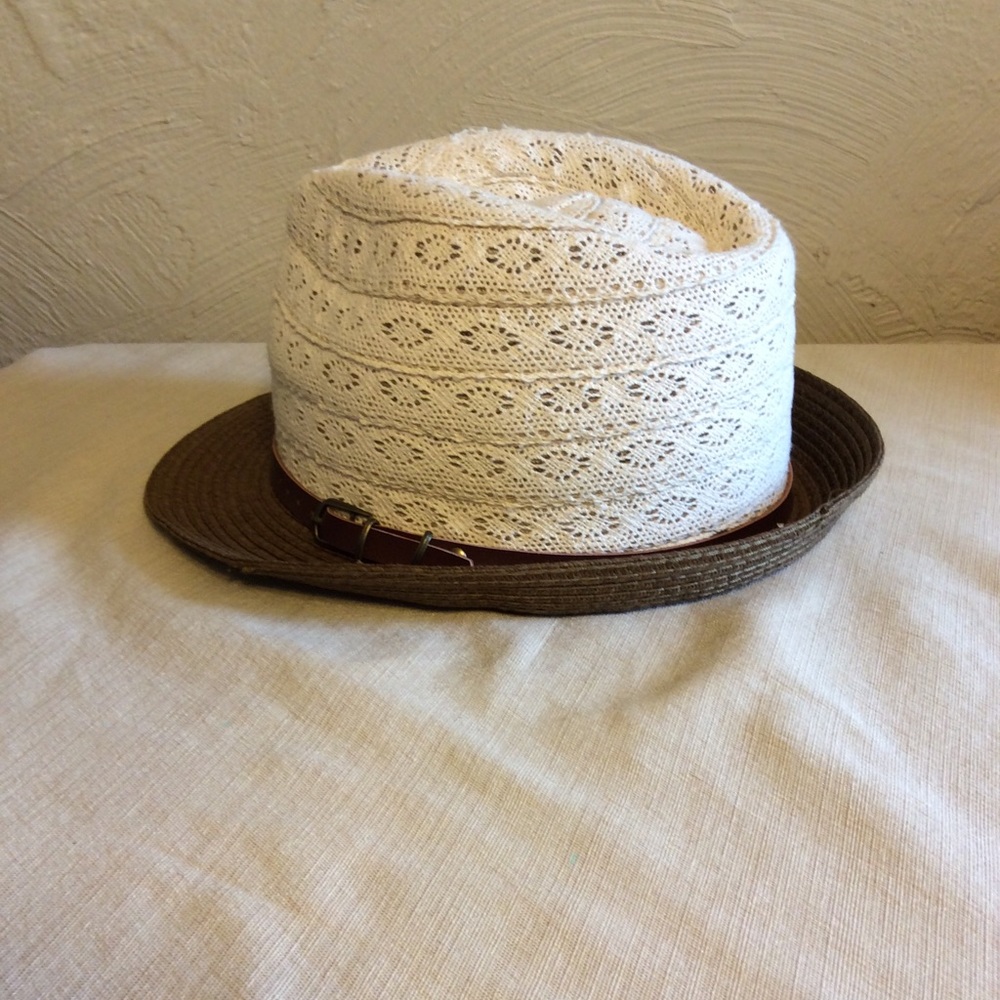 NWOT Cream and Brown Fedora